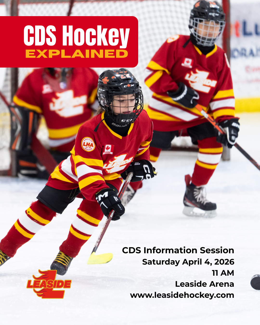 LHA CDS players on the ice