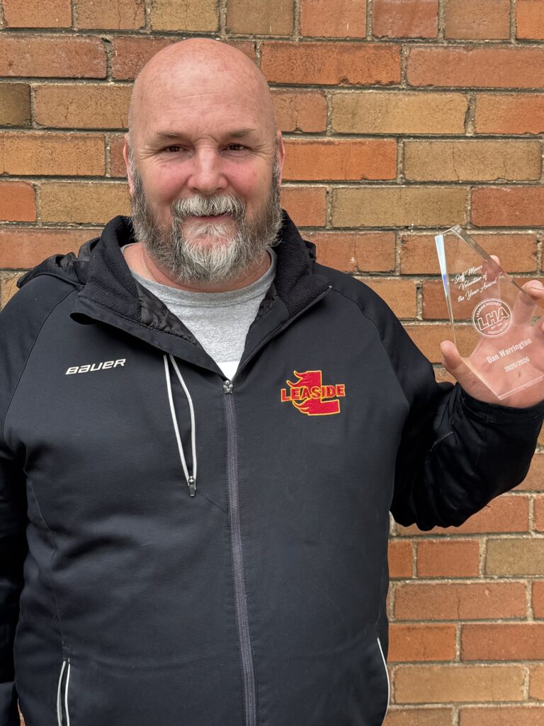 Dan Warrington, LHA's Volunteer of the Year for the 2025-26 season